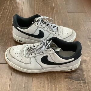 Nike Air Air Force 1 Men's White and Black Sneakers, 10.5